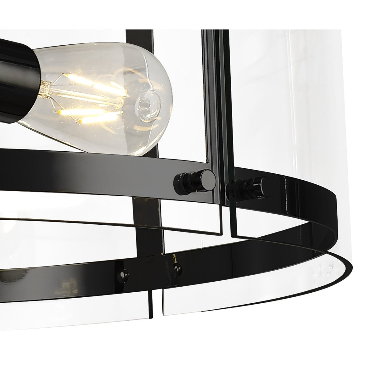 Modern Pendant Chandelier, 4-Light, Matte Black Finish