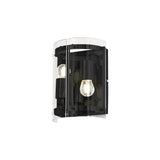 Contemporary Matte Black Dual-Light Wall Sconce with Clear Shades