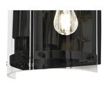 Contemporary Matte Black Dual-Light Wall Sconce with Clear Shades