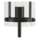 Sleek Matte Black Table Lamp with Clear Shade and Inline Switch