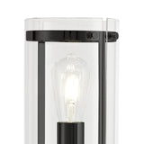 Sleek Matte Black Table Lamp with Clear Shade and Inline Switch