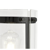 Sleek Matte Black Table Lamp with Clear Shade and Inline Switch