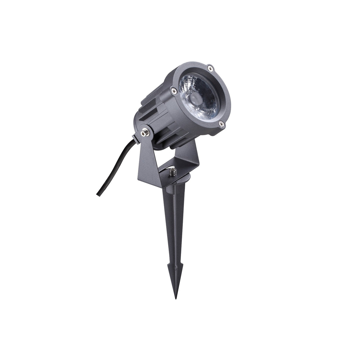 Outdoor LED Spike Light, 15W COB, 3000K Warm White, 1050lm, IP65, Grey/Black, 3-Year Warranty