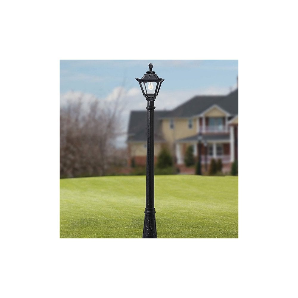 Golia Artu Black 6W LED Post Lantern with Antique Square Design