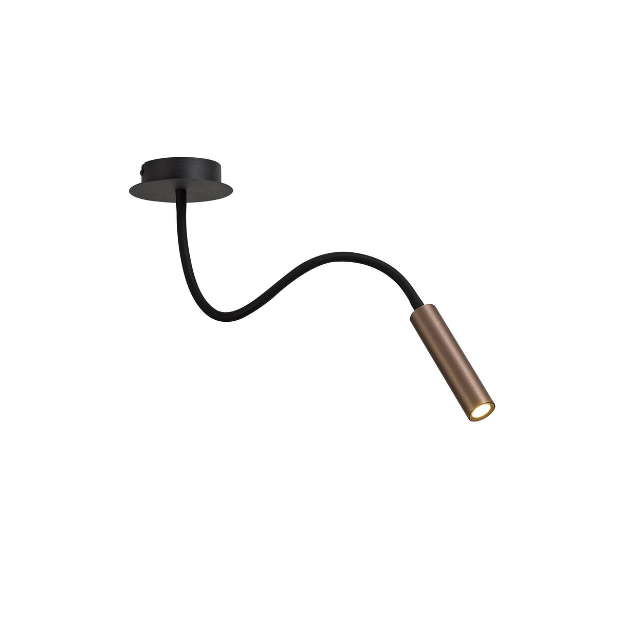Modern Black and Satin Copper Adjustable LED Ceiling Light, 3000K Warm White, 3-Year Warranty