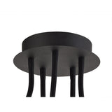 Modern Adjustable LED Ceiling Light with 5 Satin Copper Arms, Black Finish, Dimmable, 3000K Warm White