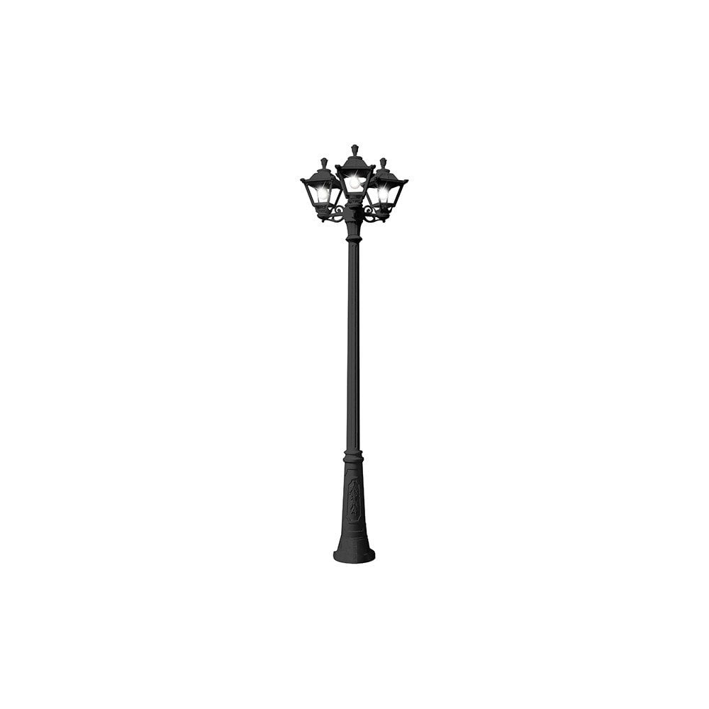 Golia Gigi-Bisso E27 Classic Black Triple Head Lantern Post