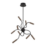 Sputnik Pendant Light with Adjustable Arms, 9 x 4W Dimmable LEDs, Black and Satin Copper Finish, 3000K Warm White, 3-Year Warranty