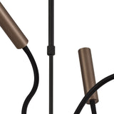 Sputnik Pendant Light with Adjustable Arms, 9 x 4W Dimmable LEDs, Black and Satin Copper Finish, 3000K Warm White, 3-Year Warranty