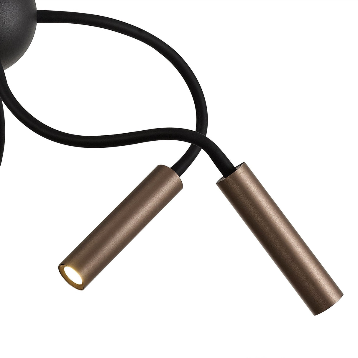 Sputnik Pendant Light with Adjustable Arms, 9 x 4W Dimmable LEDs, Black and Satin Copper Finish, 3000K Warm White, 3-Year Warranty