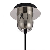 Single Light Pendant with 30cm Globe Glass, Polished Nickel and Matte Black Finish, Smoked/Clear Design
