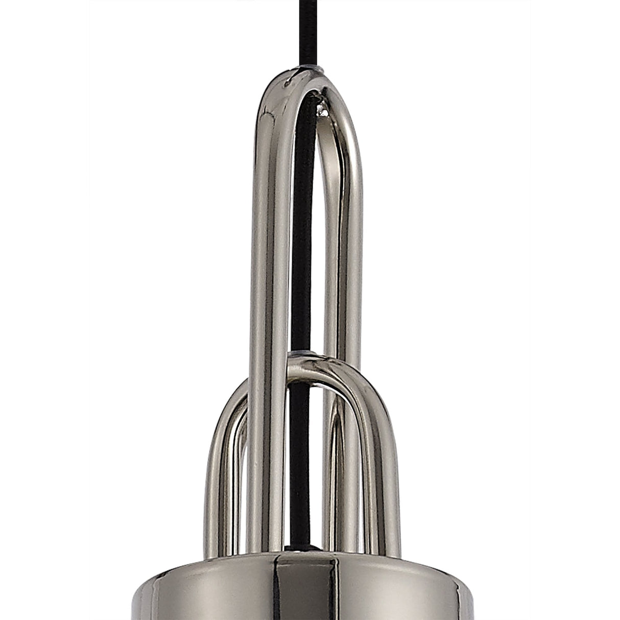 Single Light Pendant with 30cm Globe Glass, Polished Nickel and Matte Black Finish, Smoked/Clear Design