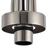 Single Light Pendant with 30cm Globe Glass, Polished Nickel and Matte Black Finish, Smoked/Clear Design
