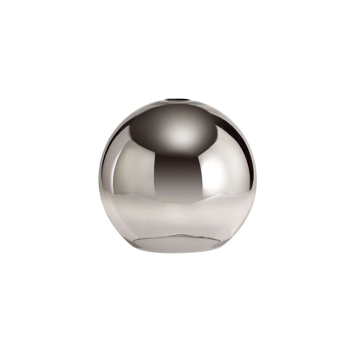 Single Light Pendant with 30cm Globe Glass, Polished Nickel and Matte Black Finish, Smoked/Clear Design