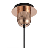 Modern 1-Light Pendant with 30cm Glass Globe in Copper and Matte Black Finish