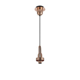 Modern 1-Light Pendant with 30cm Glass Globe in Copper and Matte Black Finish