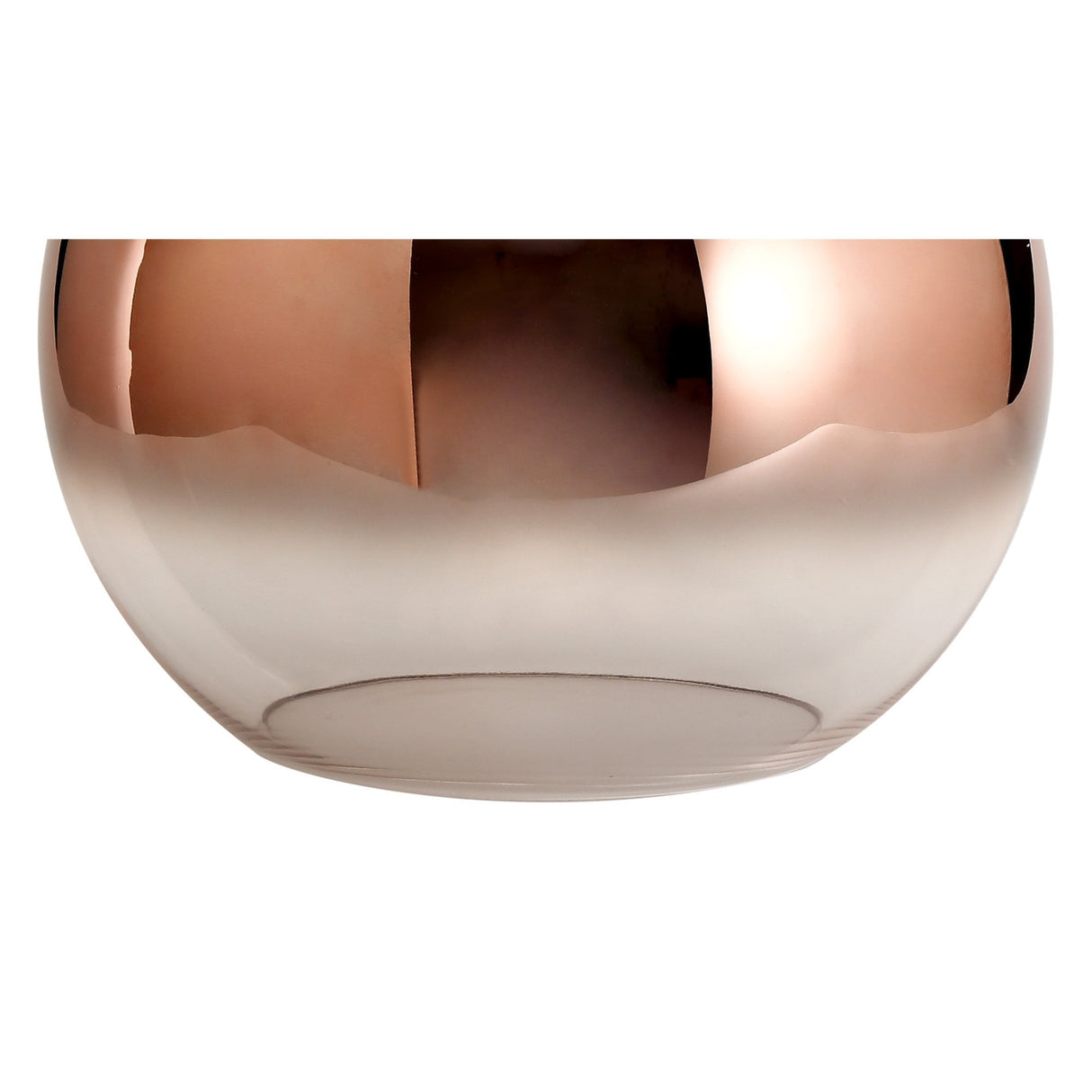 Modern 1-Light Pendant with 30cm Glass Globe in Copper and Matte Black Finish