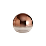Modern 1-Light Pendant with 30cm Glass Globe in Copper and Matte Black Finish