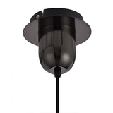 Modern Elegance: 1-Light E27 Pendant with 30cm Globe in Black Chrome/Smoked Glass