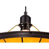 Elegant Tiffany Style Pendant Light with Aged Brass and Crystal Accent