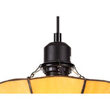 Elegant Tiffany Style Pendant Light with Aged Brass and Crystal Accent