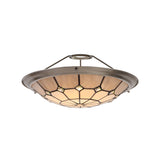 Elegant 1-Light Pendant with 35cm Tiffany Shade in Cream, Grey & Crystal Accents