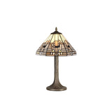 Elegant Leaf-Inspired Table Lamp with 30cm Tiffany Shade and Antique Brass Finish