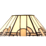 Octagonal Tiffany Table Lamp with 30cm Shade, Antique Brass and Crystal Design