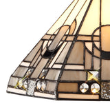 Elegant Tiffany Style Pendant Light with Antique Brass and Crystal Accents