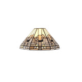 Tri-Light Pendant with 30cm Tiffany Shade in Antique Brass and Crystal Detailing