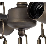 Tiffany Style Semi Flush Ceiling Light with Crystal Accents, Antique Brass Finish