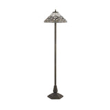 Tiffany-Style 3-Light Pendant with Crystal Accents in Antique Brass