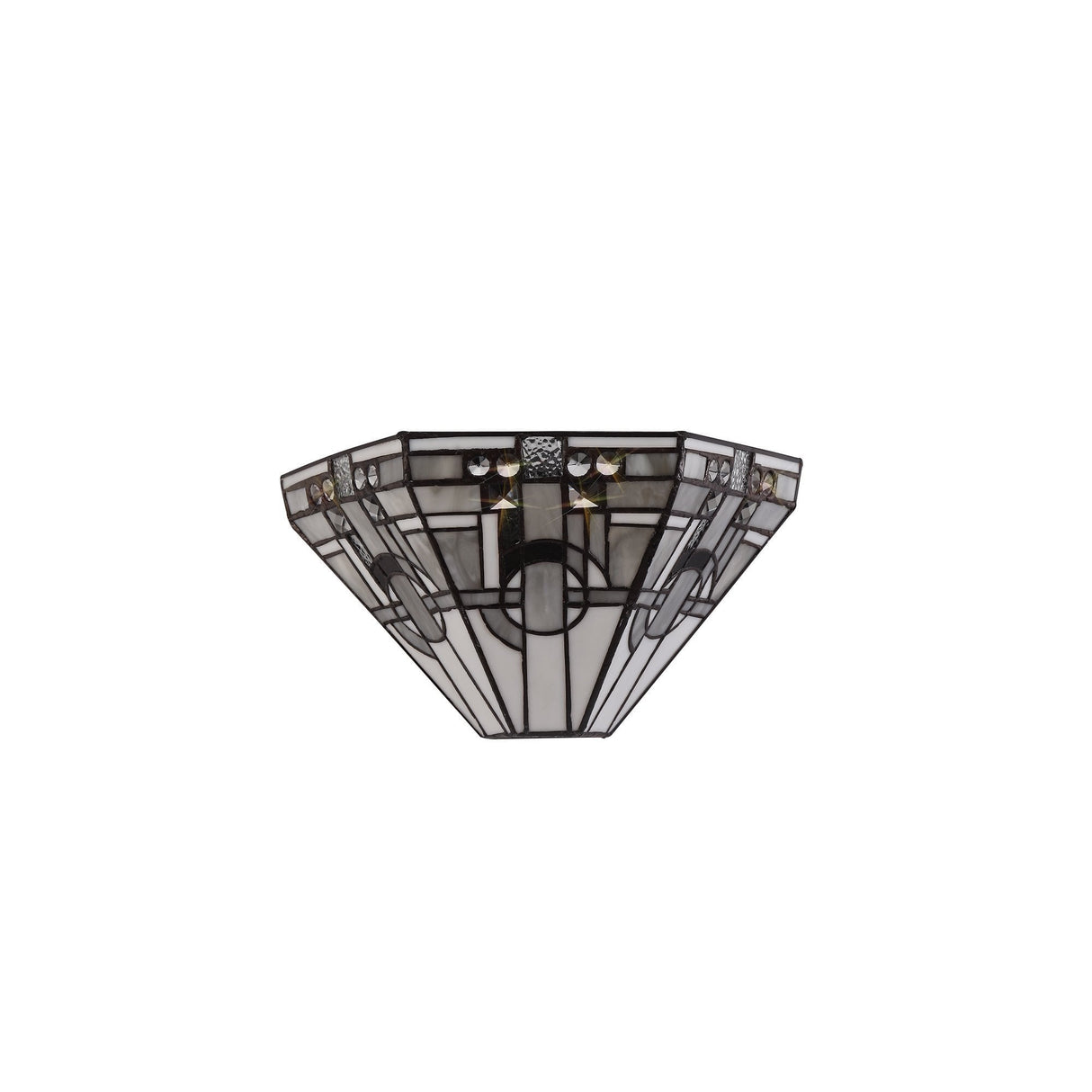 Elegant Dual-Light Stepped Floor Lamp with 40cm Tiffany Crystal Shade in Antique Brass and Monochrome Accents