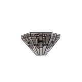 Elegant Dual-Light Stepped Floor Lamp with 40cm Tiffany Crystal Shade in Antique Brass and Monochrome Accents