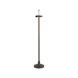 Elegant Dual-Light Stepped Floor Lamp with 40cm Tiffany Crystal Shade in Antique Brass and Monochrome Accents