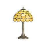 Elegant Tiffany-Style Tree Table Lamp with Crystal Accents, Antique Brass Finish