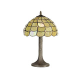 Elegant Tiffany-Style Tree Table Lamp with Crystal Accents, Antique Brass Finish