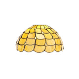 Elegant Octagonal Table Lamp with 30cm Tiffany Shade and Antique Brass Finish