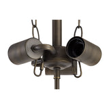 Elegant 3-Light Antique Brass Ceiling Fixture with Tiffany Shade and Clear Crystal Accents