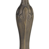 Elegant Double Light Curved Table Lamp with 40cm Tiffany Inspired Shade, Beige and Antique Brass Finish