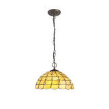 Tiffany-Style 3-Light Pendant with Clear Crystal and Aged Brass Finish