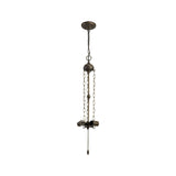 Elegant 3-Light Tiffany Pendant with Crystal and Aged Brass Finish