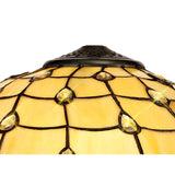Elegant Octagonal Floor Lamp with 40cm Tiffany Shade and Antique Brass Finish