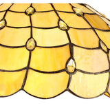Elegant Octagonal Floor Lamp with 40cm Tiffany Shade and Antique Brass Finish