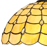 Elegant Octagonal Floor Lamp with 40cm Tiffany Shade and Antique Brass Finish