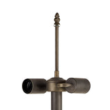 Elegant Leaf Motif Floor Lamp with 40cm Tiffany Style Shade in Antique Brass