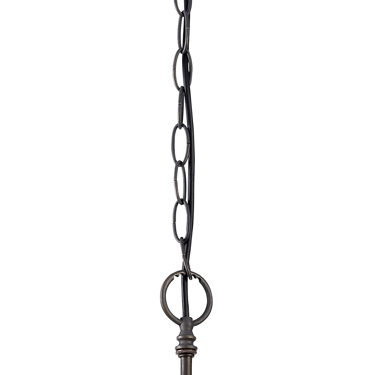 Elegant Dual Light Pendant with 50cm Tiffany Style Shade in Aged Antique Brass