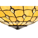 Elegant Octagonal Tiffany Floor Lamp with Dual Light and Crystal Accents