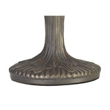 Vintage-Style Table Lamp with Handcrafted Tiffany Shade in Blue and Amber Antique Finish