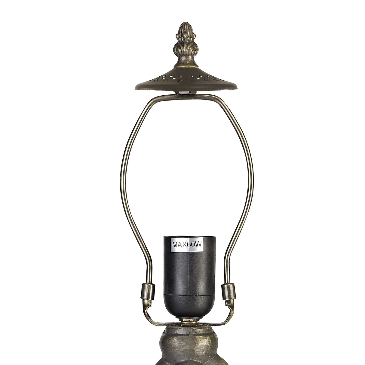 Vintage-Style Table Lamp with Handcrafted Tiffany Shade in Blue and Amber Antique Finish